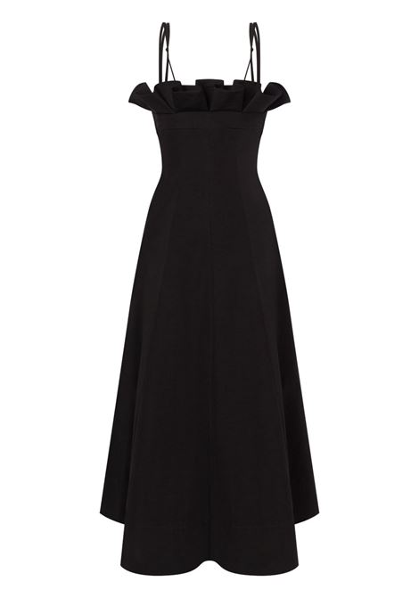 Abito midi con ruches in nero Philosophy Di Lorenzo Serafini - donna